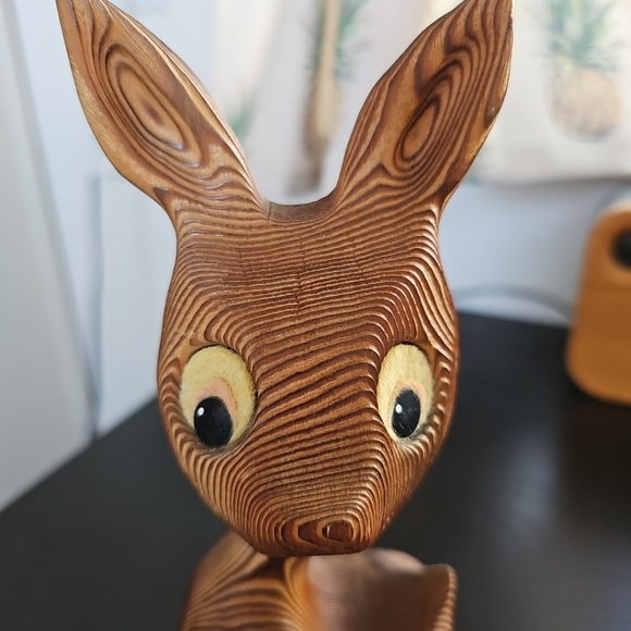 Vintage Tiki Deer Fig MCM Witco Style Lounge Art Decor Danish Modern Accent 9” - Picture 5 of 15